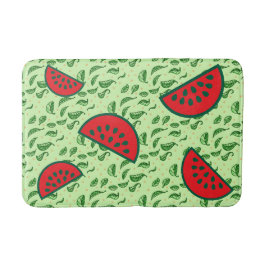 Blättermuster und Wassermelonen Badematte