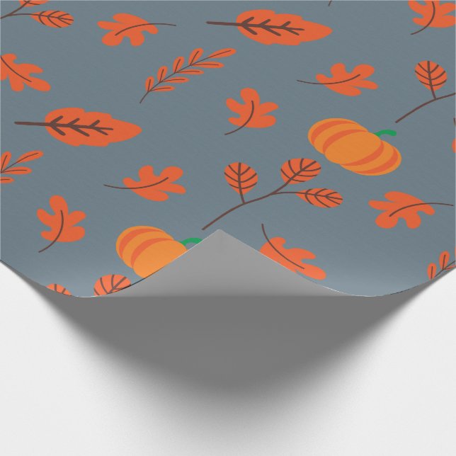 Blätterteig Herbst Nahtloses Wrapping Papier mit P Geschenkpapier (Ecke)