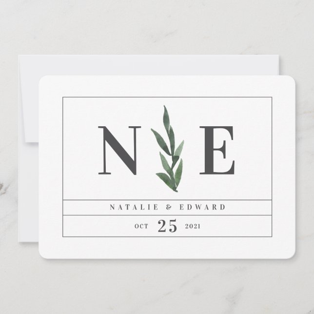 Blattfloralflora Save the Date (Vorderseite)