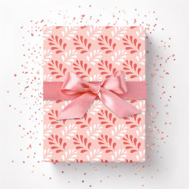 Blattgedeih Gitter in Flamingo Geschenkpapier