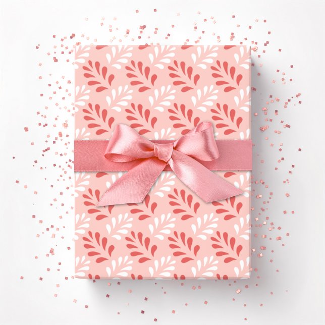 Blattgedeih Gitter in Flamingo Geschenkpapier (Von Creator hochgeladen)
