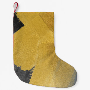 Blattgold, abstrakte schwarze Ausführung Kleiner Weihnachtsstrumpf
