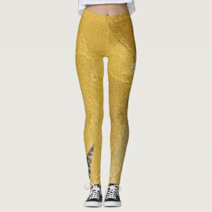 Blattgold, abstrakte schwarze Ausführung Leggings