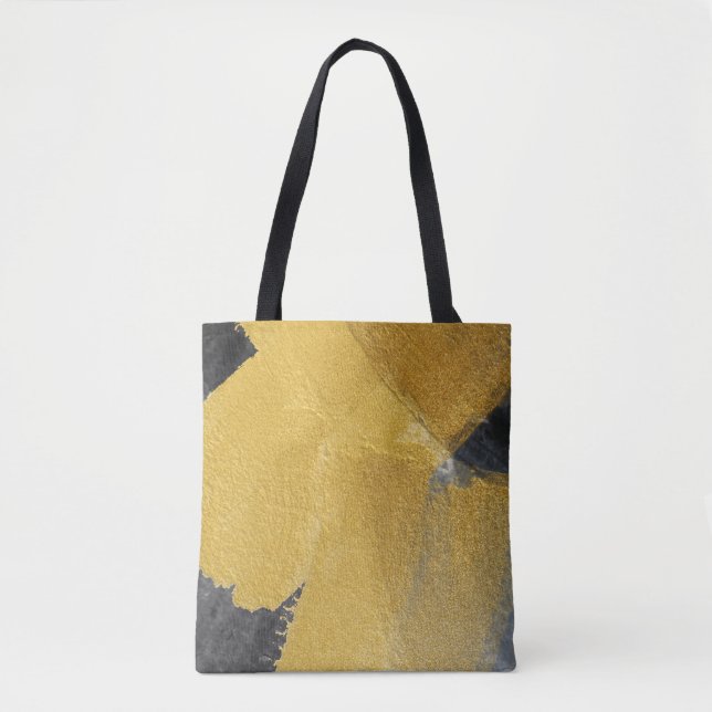 Blattgold, abstraktes schwarzes Design (Vorderseite)