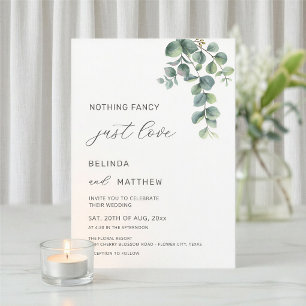 Blattgrün Wasserfarben Blumen Casual-Hochzeit Einladung