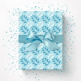 Blattgrüne Gitterstruktur in Aqua Geschenkpapier