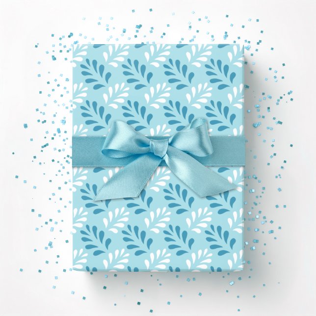Blattgrüne Gitterstruktur in Aqua Geschenkpapier (Von Creator hochgeladen)