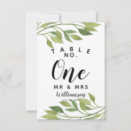 Blattgrüne Tischnummer Party/Hochzeit