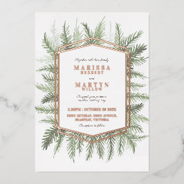 Blattimmergrüne Piniennadeln Folieneinladung