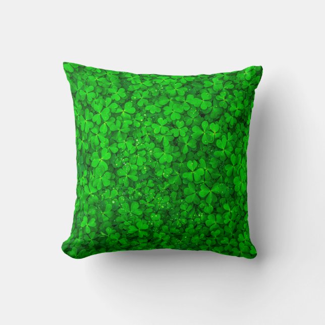 Blattklee grüne Kleeblatt Kissen (Vorderseite)