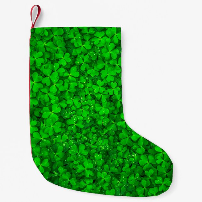 Blattklee grüne Kleeblatt Kleiner Weihnachtsstrumpf (Vorderseite)