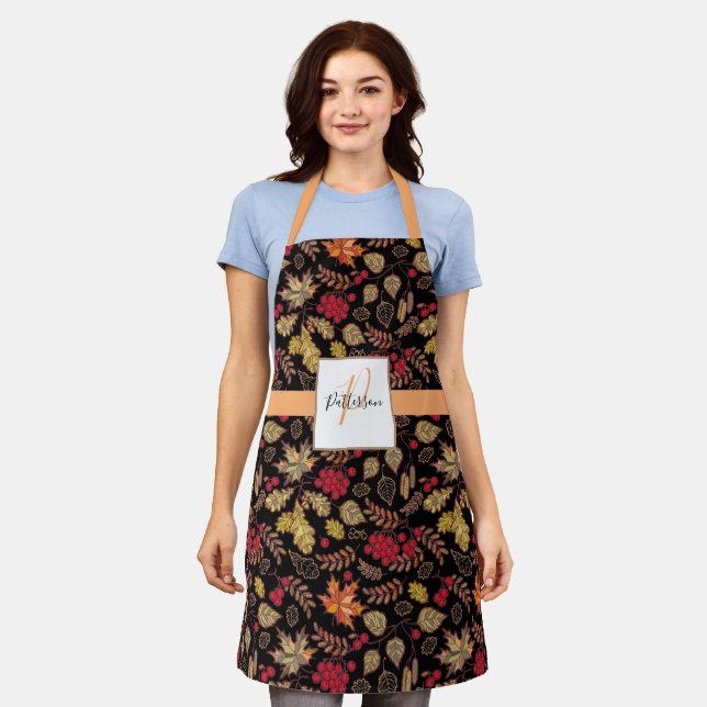 Blattleaf mit Familienname Schürze (Getragen)