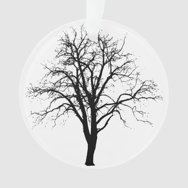Blattloser Baum in der Winter-Silhouette Ornament (Vorderseite)