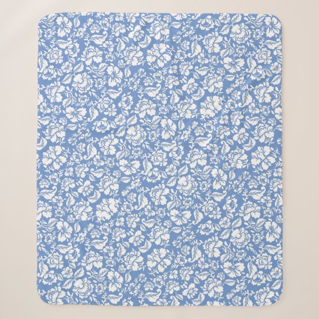 Blattmuster 14b. hellblauer Hintergrund Sherpadecke (Vorderseite)