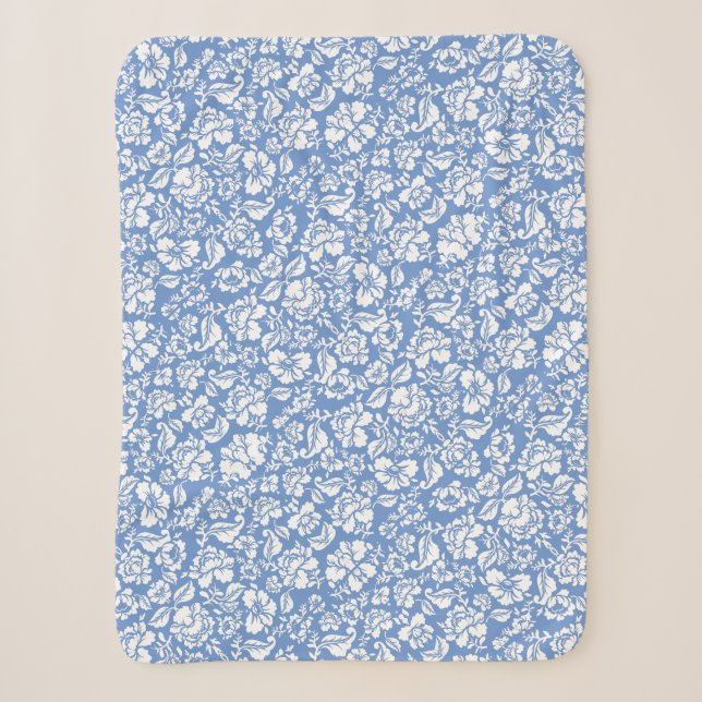 Blattmuster 14b. hellblauer Hintergrund Sherpadecke (Vorderseite)