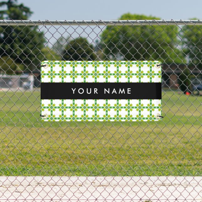 Blattmuster, grüne Blätter, Ihr Name Banner (Insitu)