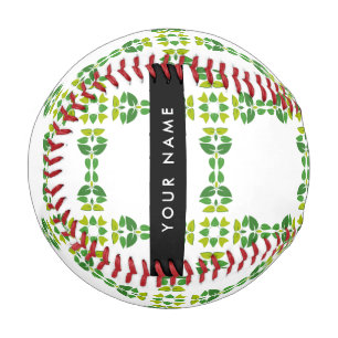 Blattmuster, grüne Blätter, Ihr Name Baseball