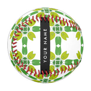 Blattmuster, grüne Blätter, Ihr Name Baseball
