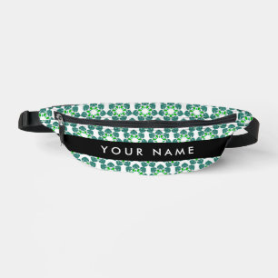 Blattmuster, grüne Blätter, Ihr Name Bauchtasche