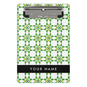 Blattmuster, grüne Blätter, Ihr Name Mini Klemmbrett