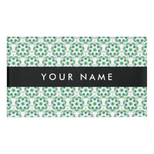 Blattmuster, grüne Blätter, Ihr Name Namenschild