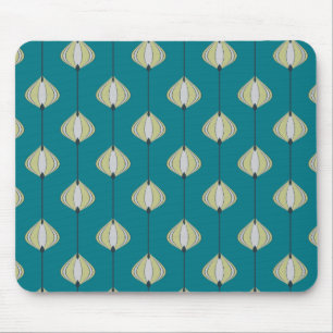 Blattmuster in Blau Mousepad