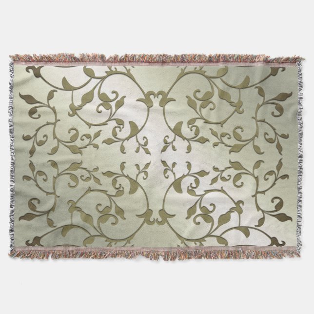Blattmuster mit Oliven Decke (Vorderseite)