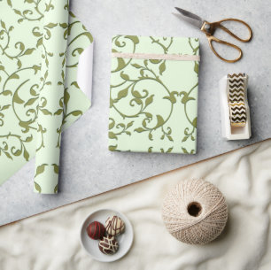 Blattmuster mit Olivenblättern Geschenkpapier