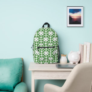 Blattmuster, Muster aus Blättern, grüne Blätter Bedruckter Rucksack