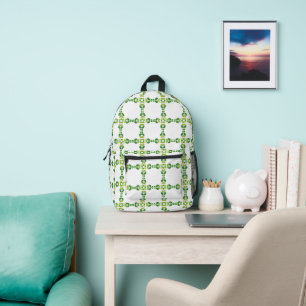 Blattmuster, Muster aus Blättern, grüne Blätter Bedruckter Rucksack