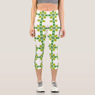 Blattmuster, Muster aus Blättern, grüne Blätter Capri Leggings