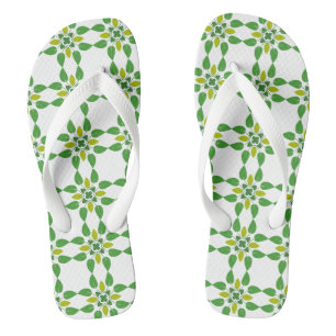 Blattmuster, Muster aus Blättern, grüne Blätter Flip Flops