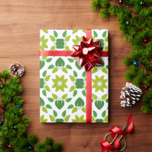 Blattmuster, Muster aus Blättern, grüne Blätter Geschenkpapier