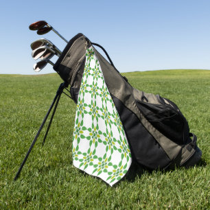 Blattmuster, Muster aus Blättern, grüne Blätter Golfhandtuch