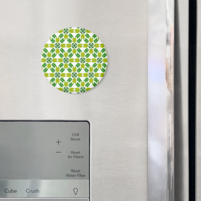 Blattmuster, Muster aus Blättern, grüne Blätter Magnet (In Situ (Kühlschrank))