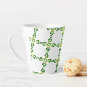 Blattmuster, Muster aus Blättern, grüne Blätter Milchtasse