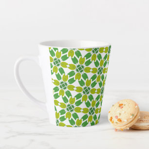 Blattmuster, Muster aus Blättern, grüne Blätter Milchtasse