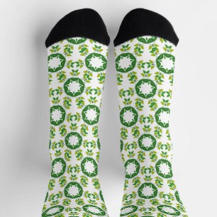 Blattmuster, Muster aus Blättern, grüne Blätter Socken