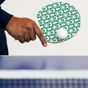 Blattmuster, Muster aus Blättern, grüne Blätter Tischtennis Schläger