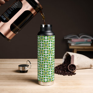 Blattmuster, Muster aus Blättern, grüne Blätter Trinkflasche
