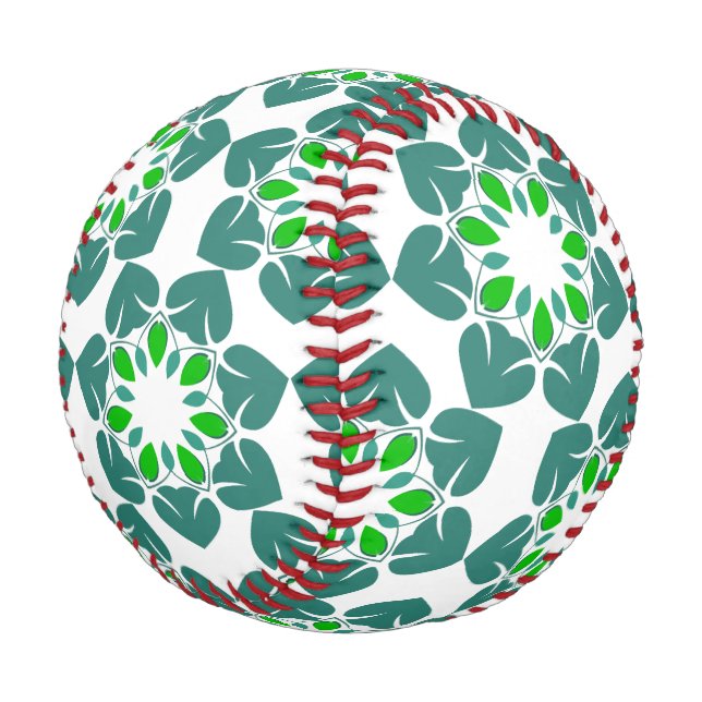 Blattmuster, Muster von Blätter, grüne Blätter Baseball (Schrägansicht)