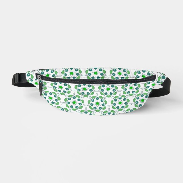 Blattmuster, Muster von Blätter, grüne Blätter Bauchtasche (Vorderseite)