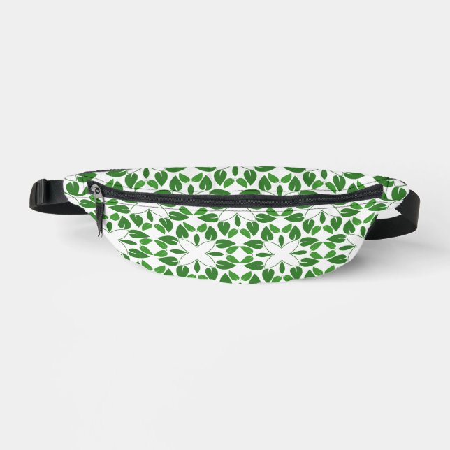 Blattmuster, Muster von Blätter, grüne Blätter Bauchtasche (Vorderseite)