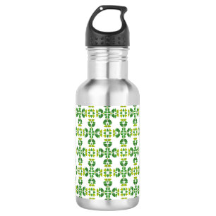 Blattmuster, Muster von Blätter, grüne Blätter Edelstahlflasche