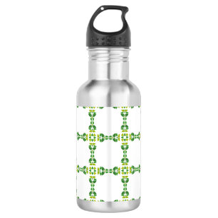 Blattmuster, Muster von Blätter, grüne Blätter Edelstahlflasche