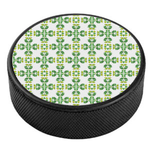 Blattmuster, Muster von Blätter, grüne Blätter Eishockey Puck