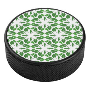 Blattmuster, Muster von Blätter, grüne Blätter Eishockey Puck