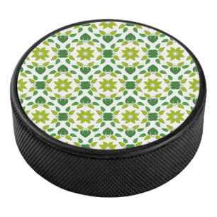 Blattmuster, Muster von Blätter, grüne Blätter Eishockey Puck