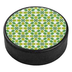 Blattmuster, Muster von Blätter, grüne Blätter Eishockey Puck