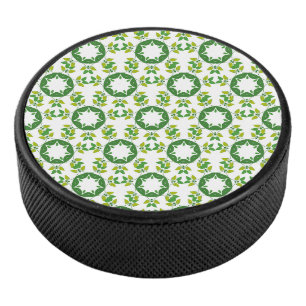 Blattmuster, Muster von Blätter, grüne Blätter Eishockey Puck